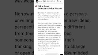 What Does NarrowMinded Mean [upl. by Illene]