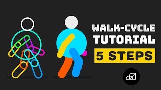 Walk Cycle Tutorial in After Effects  Only in 5 Steps  No Third Party Plugin [upl. by Amein]