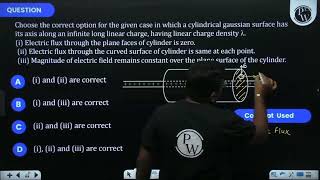 Choose the correct option for the given case in which a cylindrical gaussian surface has its axis [upl. by Naus]