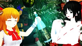 東方  Touhou MMD Suika makes Reimu Christmas Sake Ft Demoman [upl. by Oguh]