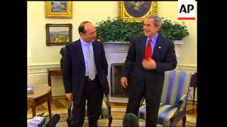 Romanian president meets Bush at White House [upl. by Blaseio182]