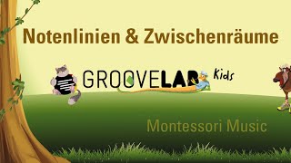 Notenlinien und Zwischenräume  GrooveLAB  Unterrichtsmaterial  Montessori Music [upl. by Yoo]