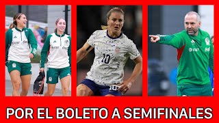 🔥México Femenil y Estados Unidos VAN POR EL BOLETO A SEMIFINALES DE LA COPA ORO FEMENIL [upl. by Elyk]