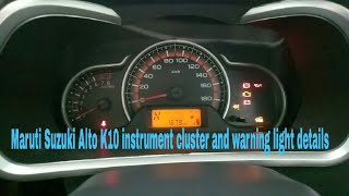 Alto K10 instrument cluster and warning light details [upl. by Ainav]