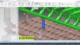 E3D PDMS 3D MODELING of Piping Supports Oil and Gas Facilities Bateria de Separación Pemex👆👆 [upl. by Ule468]