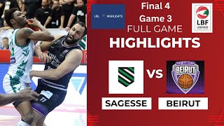 Sagesse Vs Beirut Full Game Highlights Final 4 Game 3 20232024 [upl. by Nerej552]