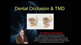 1 Introduction in Dental Occlusion and TMD [upl. by Miett]