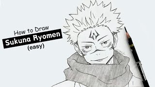 How To Draw Ryomen Sukuna Easy  Step By Step  Jujutsu Kaisen  Easy Drawing [upl. by Takeo]