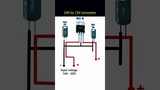 24V to 12V Converterelectrical 24v 12vconverterviralpost connectionelectronics accessories [upl. by Oinotla]