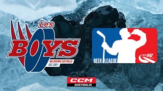 Les Boys VS No Regretzkys  Div 3  8th September  IceHQ Beer League ice hockey [upl. by Alurta]