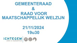 Gemeenteraad amp raad voor maatschappelijk welzijn 21112024 [upl. by Paula995]