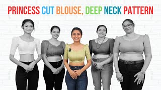 Princess Cut Deep Neck Blouse Cutting Tutorial  Detailed Guide By Priya MG [upl. by Tibold170]