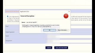 General Exception Unsigned application requesting unrestricted access yo system [upl. by Golter]