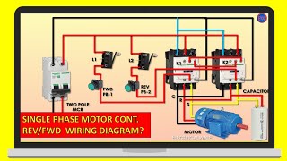 Single phase forward reverse motor wiring diagram with limit switch and contactor [upl. by Yddub189]