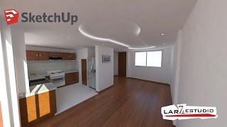 TUTORIAL HACER TECHOS GYPSUM DECORACIONES LUCES LED SKETCHUP [upl. by Naghem]