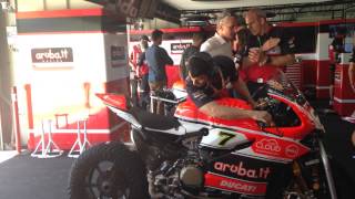 Power on Ducati and Start Panigale R  WSBK 2015  Chaz Davies Box Imola [upl. by Levania815]