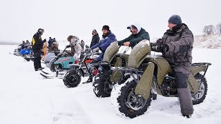 Grand battle of the cheapest winter vehicles sleds snowdogs 2x2 atv etc [upl. by Nicoline]