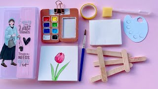 Miniature Traveling Painting Set  DIY  How to make Painting Set at home [upl. by Kendal]