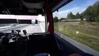 Sweden Arlanda Airport CoachesFlygbussarna ride from Airport Terminal 5 to Stockholm City [upl. by Yenduhc404]