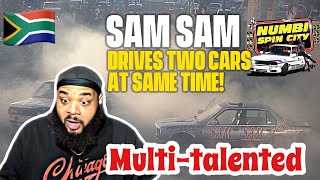 AMERICAN REACTS to SAM SAM driving TWO CARS at the same time  SOUTH AFRICAN CAR SPINNING 🇿🇦 [upl. by Tlihcox984]