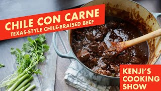 Texas Chile Con Carne No Beans Chunky Beef  Kenjis Cooking Show [upl. by Idok4]