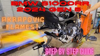 FITTING AKRAPOVIC DECAT EXHAUST ON BMW S1000RR 2024 GEN 5 RAW SOUND AND FLAMES STEP BY STEP GUIDE [upl. by Lea933]