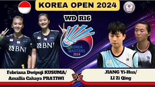 Febriana Dwipuji KUSUMAPRATIWI INA vs JIANG YiHuaLI Zi Qing TPE  R16 Korea Masters 2024 [upl. by Temme]