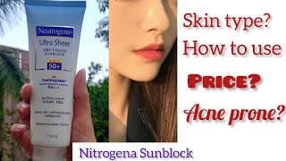 Neutrogena Ultra Sheer SunBlock🌟 For Acne Prone SkinBenifits of Sunscreen Skincare [upl. by Iarahs]