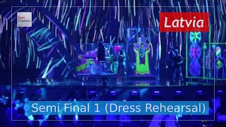 Latvia Eurovision 2017  Line Semi Final 1 Dress Rehearsal Live in 4K  Triana Park [upl. by Itirp302]