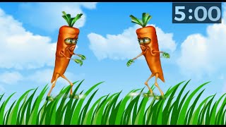 Veggie Fruity Groove 5Minute Animated Dance Countdown Extravaganza 🍆🍓🕺 [upl. by Enaoj851]