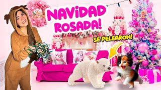 ARMANDO una NAVIDAD TODA ROSA💗 Mi GATITA se pelea con UN OSO POLAR🐻‍❄️ falso😱  Ani Cat😻 [upl. by Lizette]