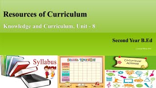 Resources of Curriculum [upl. by Belldame570]