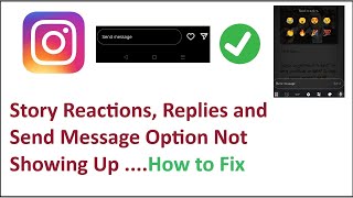 Instagram Story Reactions Replies and Send Message Option Not Showing Up How to Fix [upl. by Yekcim]