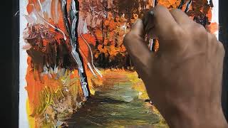 Easy abstract painting for beginners  How to paint easyday 20365 Abstract Demo Easy Technique [upl. by Savvas]