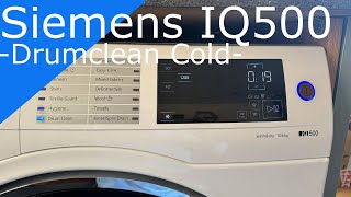 Siemens IQ 500 Washer Dryer  Drum Clean Cold FluffClean [upl. by Shepley]