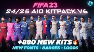 2425 AIO Kits V6 Mod For FIFA 23 880 New Kits  Fonts  Badges  TU171 [upl. by Yerggoeg757]