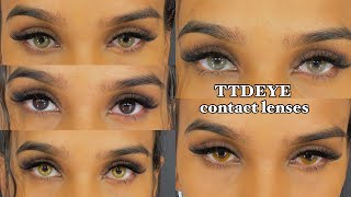 TTDEYE COLOURED CONTACTS  For Tan Skin  Review TryOn NOT SPONSORED [upl. by Aekan]