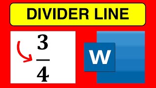 How To Insert Divide Line in Word [upl. by Blain487]