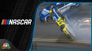 Michael McDowell catches air at front of the field in huge crash at Daytona  Motorsports on NBC [upl. by Serene966]