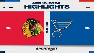 NHL Highlights  Blackhawks vs Blues  April 10 2024 [upl. by Chon249]