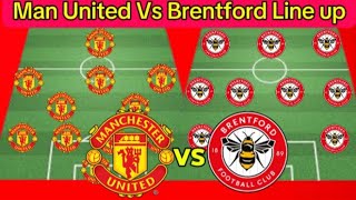 Today Match  MAN UNITED VS BRENTFORD Predicted 4231 Vs 343 Line up match week 8 Season 2425 [upl. by Berkow]