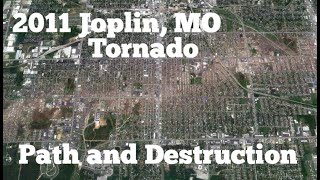 2011 Joplin Tornado Path and Destruction on Google Earth [upl. by Remus965]