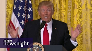 Press fake news leaks and Russia Highlights from Trump presser  BBC Newsnight [upl. by Ailenroc]