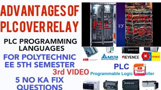 ADVANTAGES OF PLC OVER RELAY SYSTEM amp PROGRAMMING LANGUAGE USED IN PLC SYSTEM [upl. by Lenore597]