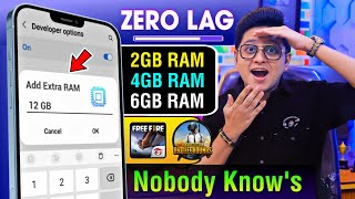 Add 12 GB RAM Extra in any Android Phone  Boost BGMI Free Fire Performance Kisi bhi📱me RAM Badhao [upl. by Ppik]