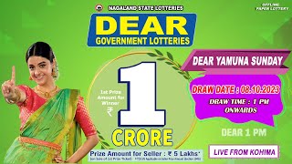 DEAR YAMUNA SUNDAY WEEKLY DRAW DATE 08102023 NAGALAND STATE LOTTERIES LIVE FROM KOHIMA [upl. by Kcid]