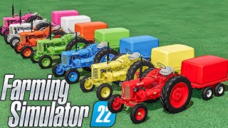 Sensory OF Colours  Auto Load Bale Work  Mini Zetor Tractors Transport  Farming Simulator 22 [upl. by Ielerol]