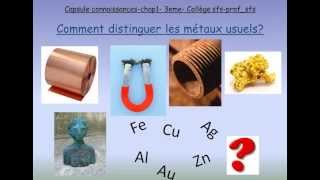 Comment distinguer les métaux usuels [upl. by Ellinej450]