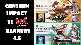 Genshin Impact  El Versus Banners 45 completos 4 y 5  Chiori Itto Neuvillette y Kazuha [upl. by Rosecan517]