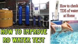 Ro mineral water plant 500LPH full detailRO water ki test ko bislari jaisa kaise kareRO water TDS [upl. by Yovonnda]